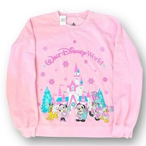 Disney Walt Disney World holiday pink sweater